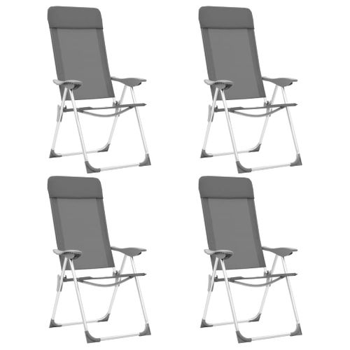 VidaXL campingstoel inklapbaar aluminium/textileen grijs 4 stuks