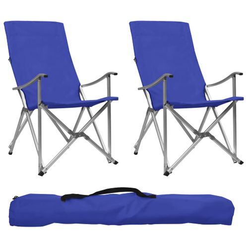 VidaXL campingstoel inklapbaar aluminium/stof blauw 2 stuks