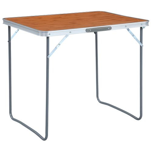 VidaXL campingtafel inklapbaar aluminium/MDF bruin