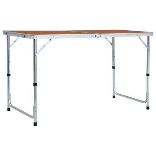 VidaXL campingtafel inklapbaar aluminium/MDF bruin 120x160cm