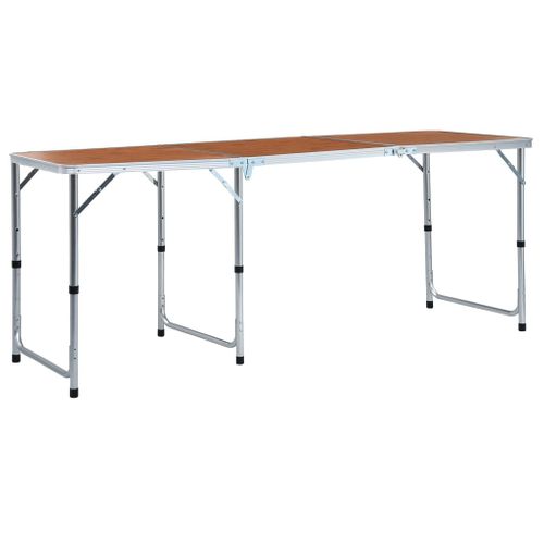 VidaXL campingtafel inklapbaar aluminium/MDF bruin 180x60cm