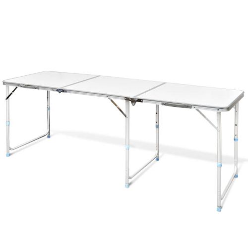 VidaXL campingtafel inklapbaar en verstelbaar in hoogte aluminium 180x60cm